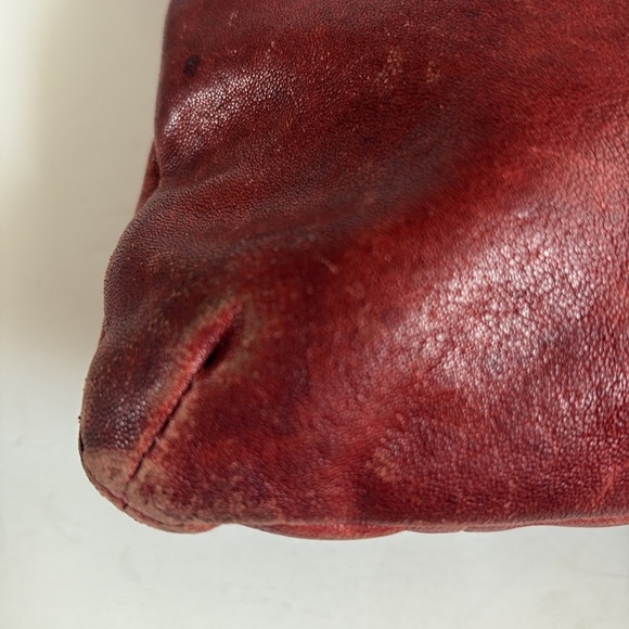 Fossil genuine reddish leather distressed crossbody purse zip close front pocket - Picture 7 of 16